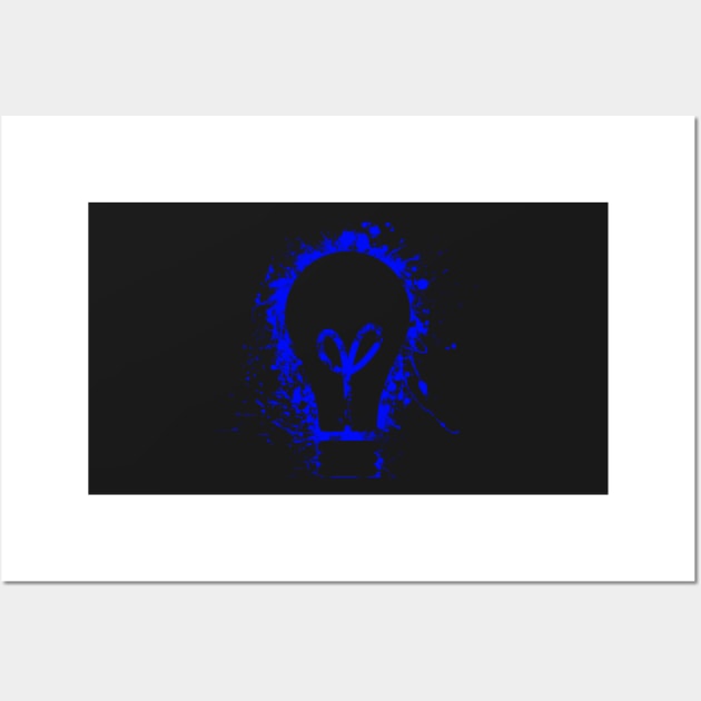 Electrical light bulb blue color splash Wall Art by EngineersArt